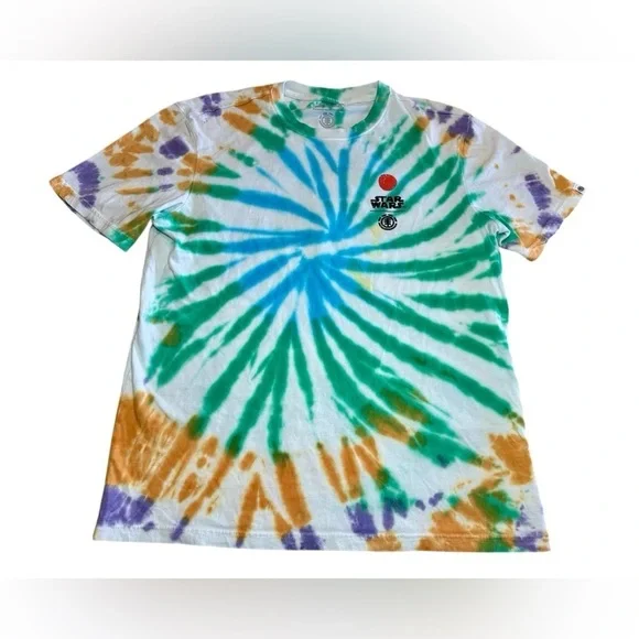 Element x Star Wars Men's T-Shirt White Multicolor Tie-Dye Size S/P​​​​ - Picture 4 of 10
